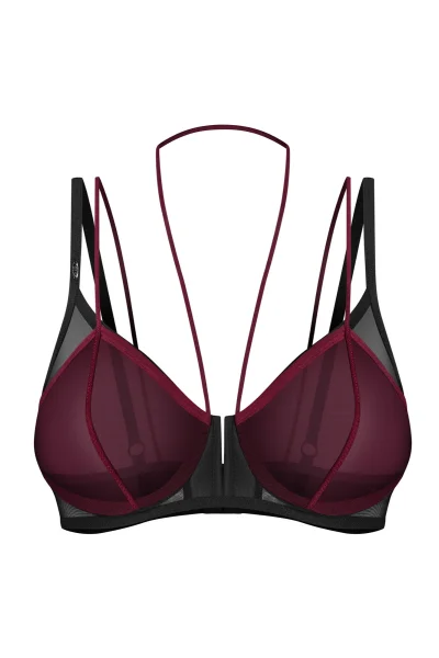 Nevyztužená podprsenka Parisel - Černo-červená