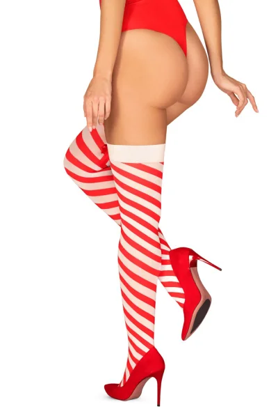 Vánoční punčochové kalhoty Kissmas - 50 DEN - Červená