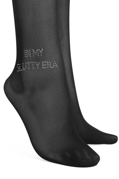 Vzorované silonky Norless Era - otevřený klín - Černá