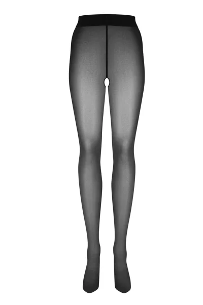 Vzorované silonky Norless Era - otevřený klín - Černá