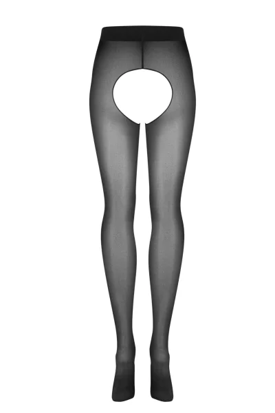 Vzorované silonky Norless Era - otevřený klín - Černá