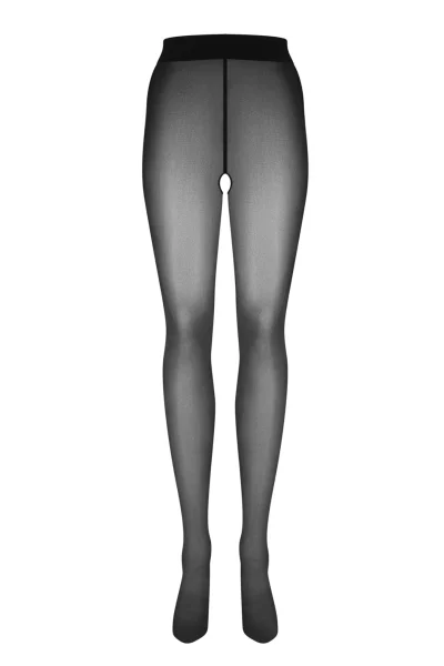 Vzorované silonky Norless Girl - otevřený klín - Černá