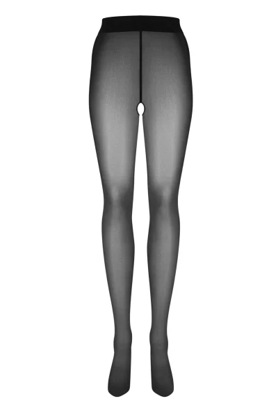 Vzorované silonky Norless Sexy - otevřený klín - Černá