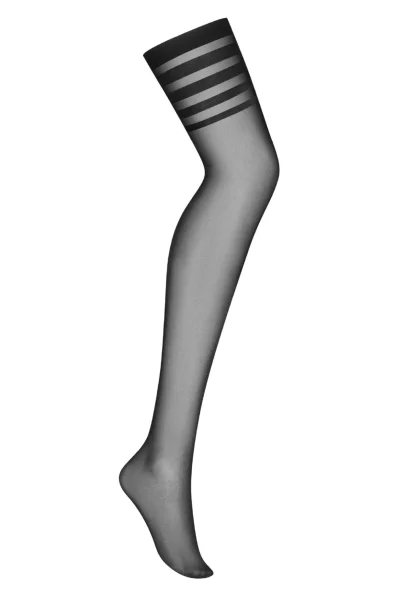 Punčochy na podvazkový pás Lune Bellis - Černá