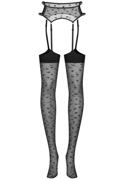 Sexy podvazkový pás punčochami Isinne - Černá