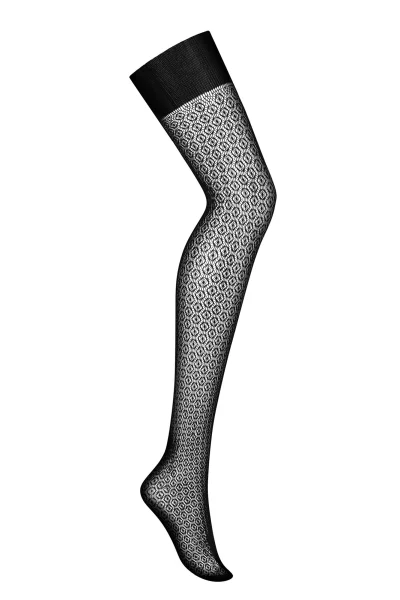 Punčochy na podvazkový pás S824 - Černá