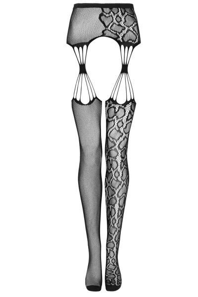 Podvazkový pás punčochami S821 - Černá