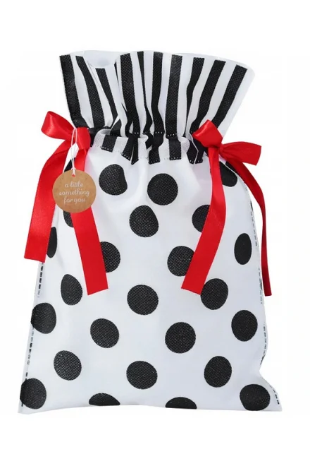 Dárková taška PKD012 - 30 x 45 cm - Bílo-černá