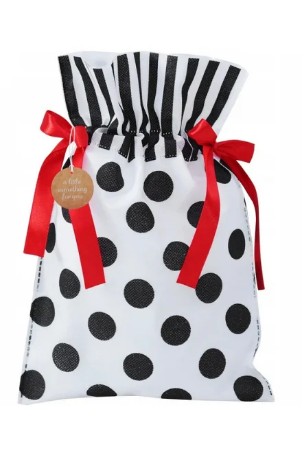 Dárková taška PKD013 - 20 x 30 cm - Bílo-černá