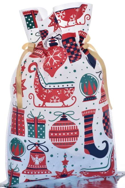 Dárková taška XPKD054 - 30 x 45 cm - Bílo-červená