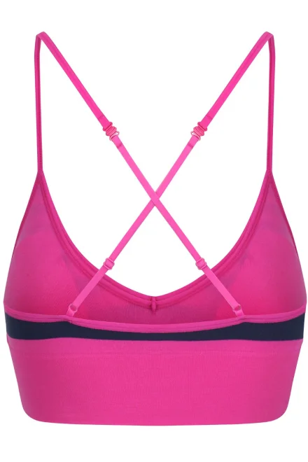 Sportovní top F 9782 Terri Sless Crop - Růžovo-tmavěmodrá