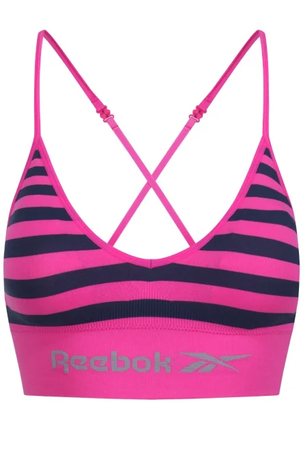 Sportovní top F 9782 Terri Sless Crop - Růžovo-tmavěmodrá
