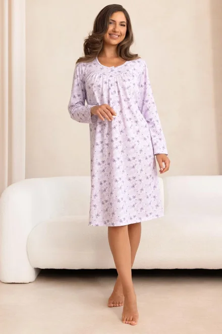 Noční košile 020 - bavlna - Světle fialová
