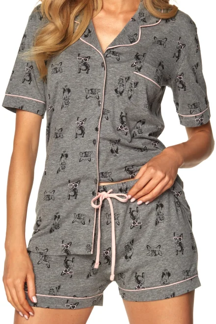 Dámské pyžamo Leila SAL-PY-1169 Grey - Tmavě šedá