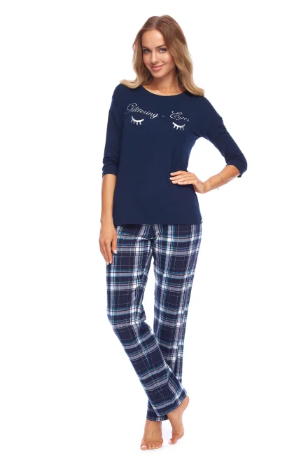 Dámské pyžamo Nadia SAL-PY-1146 Darkblue LL - Tmavě modrá