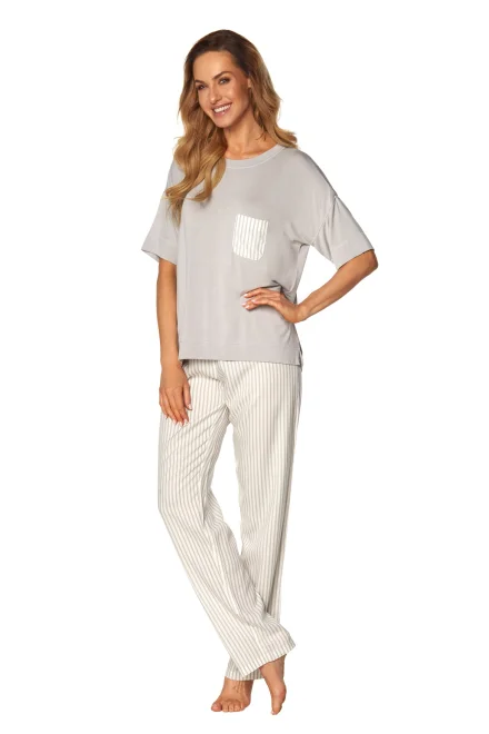 Dámské pyžamo Victoria SAL-PY-1170 Grey SL - Světle šedá