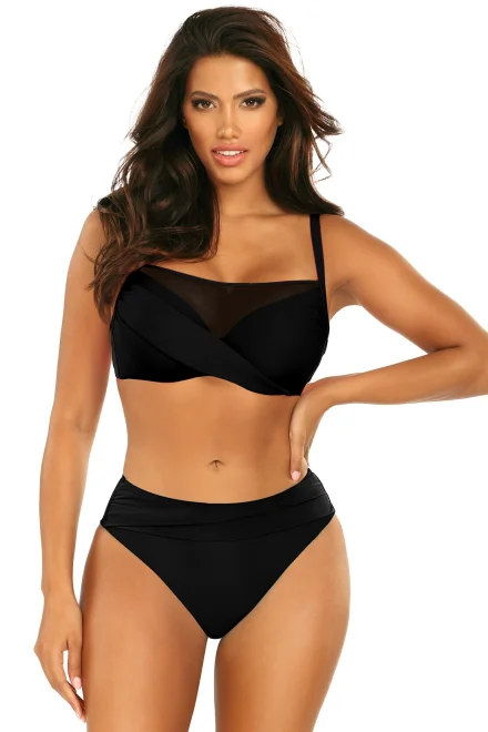 Dvoudílné plavky S1002 Fashion 16 - brazilky - Černá