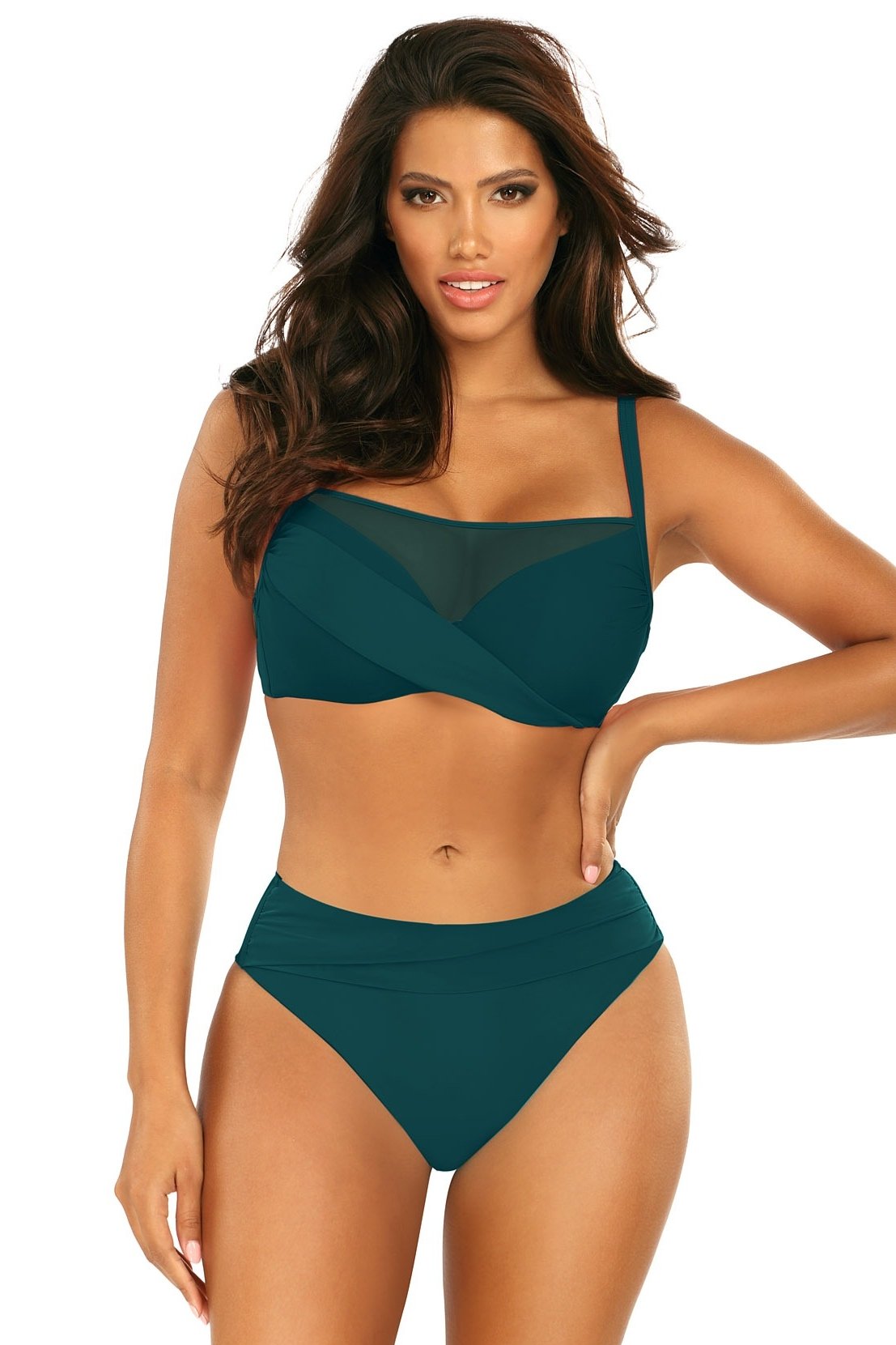 Dvoudílné plavky Self S1002 Fashion 16 - brazilky Mořská zeleň 42D | dámské plavky