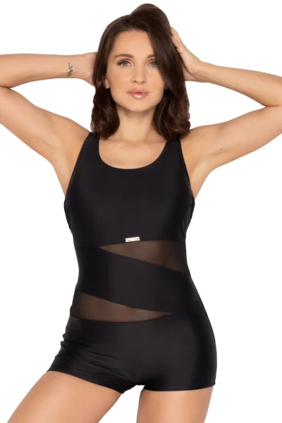 Jednodílné plavky S36 Fashion Sport - kraťásky - Černá