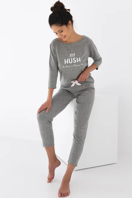 Dámské pyžamo Hush - 7/8 kalhoty - Šedá