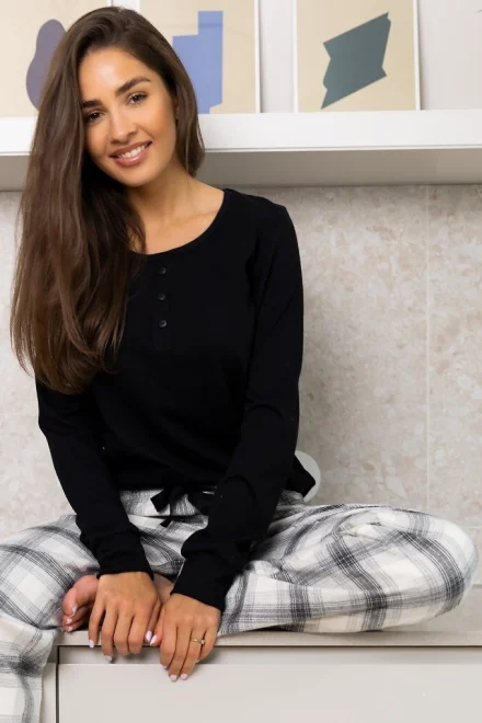 Dámské pyžamo Blanche - Krémovo-šedá