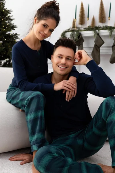 Dámské pyžamo Cassandra - bavlna - Tmavě zelená