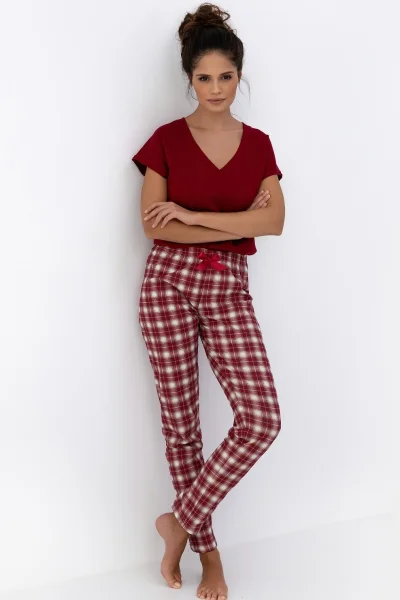 Dámské pyžamo Alivia - bavlna - Bordó