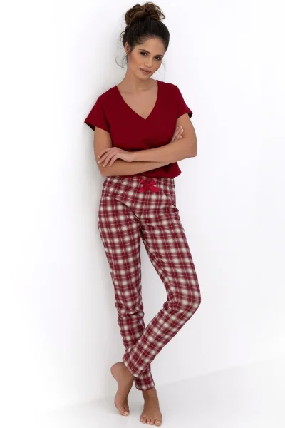 Dámské pyžamo Alivia - bavlna - Bordó