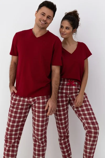 Dámské pyžamo Alivia - bavlna - Bordó