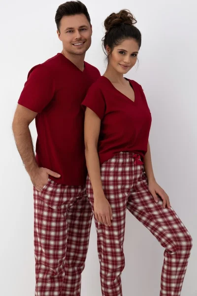 Dámské pyžamo Alivia - bavlna - Bordó