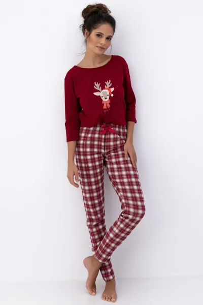 Dámské pyžamo Mallory - bavlna - Bordó