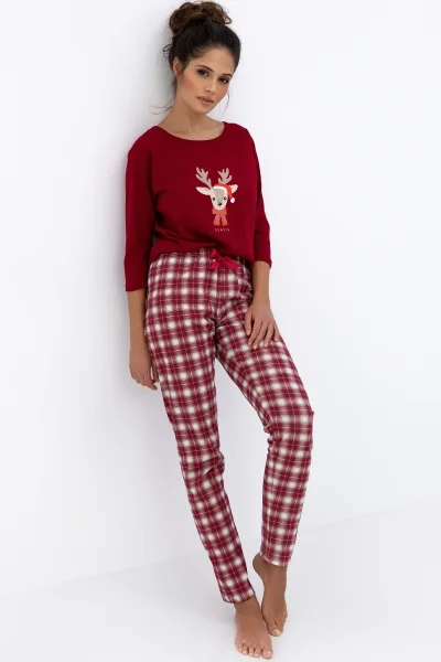 Dámské pyžamo Mallory - bavlna - Bordó
