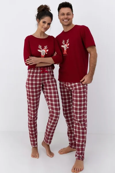 Dámské pyžamo Mallory - bavlna - Bordó