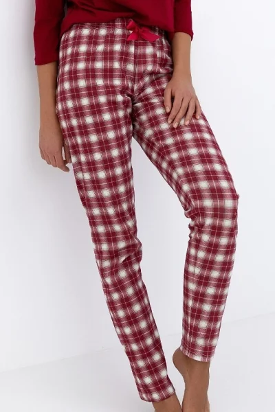 Dámské pyžamo Mallory - bavlna - Bordó