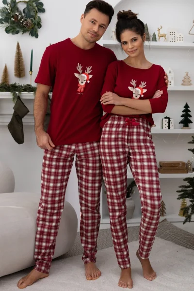 Dámské pyžamo Mallory - bavlna - Bordó