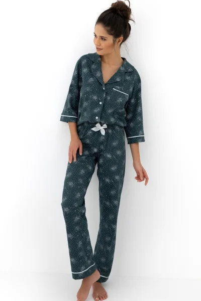 Dámské pyžamo Sydney - bavlna - Tmavě zelená