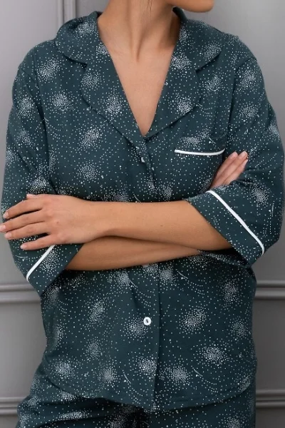 Dámské pyžamo Sydney - bavlna - Tmavě zelená