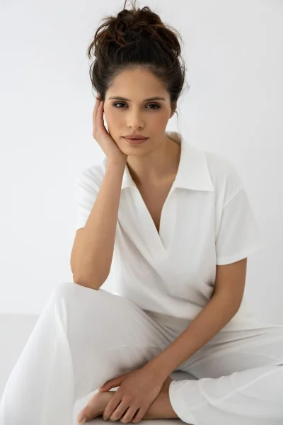 Dámské pyžamo Zuri - modal - Ecru