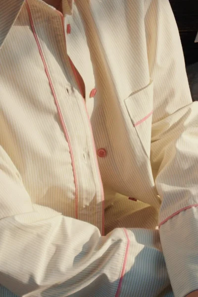 Dámské pyžamo Raven - propínací - Světle žlutá