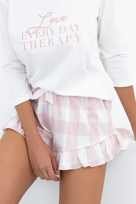 Dámské pyžamo Emily - 3/4 rukáv - Krémová