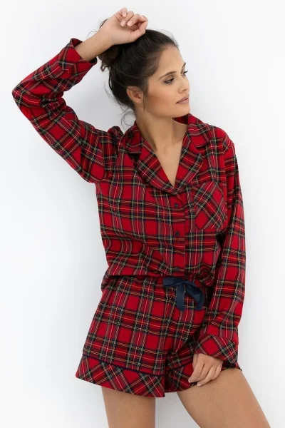 Cynthia - bavlněný flanel-RED