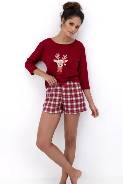 Dámské pyžamo Elia - bavlna - Bordó