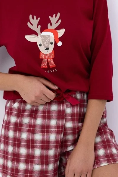 Dámské pyžamo Elia - bavlna - Bordó