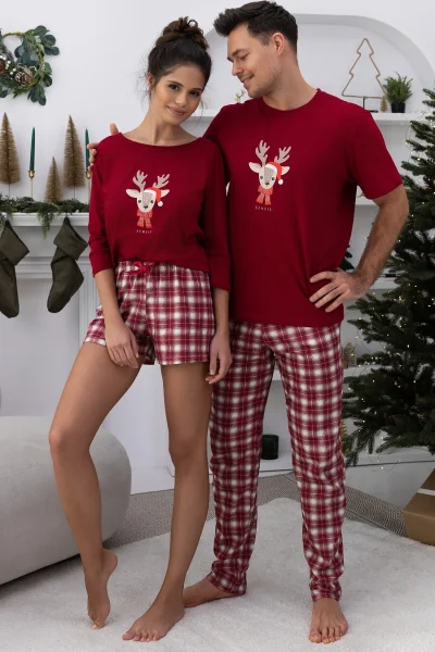 Dámské pyžamo Elia - bavlna - Bordó