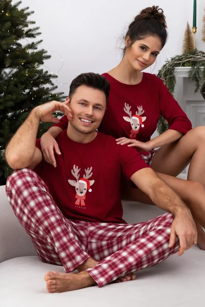 Dámské pyžamo Elia - bavlna - Bordó