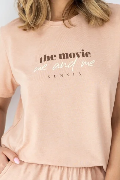 Dámské krátké pyžamo Anika - Světle oranžová