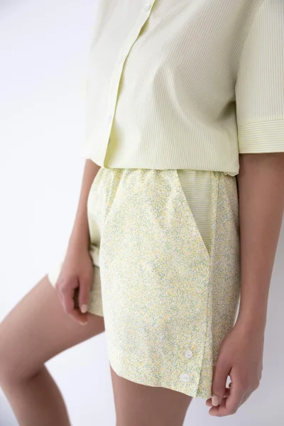 Dámské pyžamo Ophelia - propínací - Světle žlutá