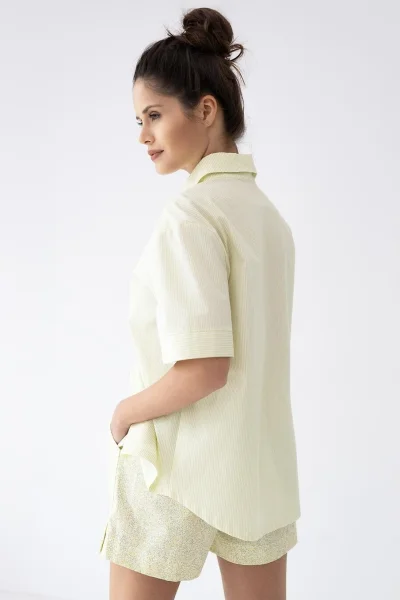 Dámské pyžamo Ophelia - propínací - Světle žlutá