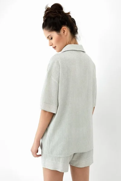 Dámské pyžamo Simona - propínací - Světle zelená