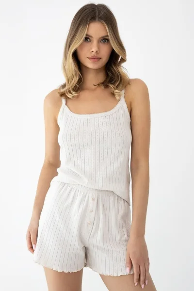 Dámské pyžamo Jaylani - 3 dílné - Světle béžová